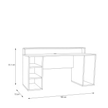 Gamingtisch >TEZAUR< LED-Wechselbeleuchtung, 5 Fächer, schwarz - 160x91x72cm (B/H/T)