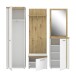 Garderobenschrank >TULUZA< LED, Drehtür, Weiß / Artisan Eiche Dekor - 60,3x196x43,4cm (B/H/T)