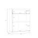 Kommode >WINNIE< 1 Schub, 2 Türen, weiss / Sonoma Eiche Dekor - 79,9x93x34,8cm (B/H/T)