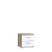 Nachtkommode >WINNIE< 2 Schubladen, Sonoma Eiche Dekor / weiss - 37,6x38,6x34,7cm (BxHxT)