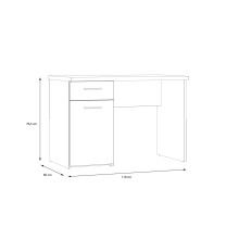Schreibtisch >WINNIE> Sonoma Eiche Dekor / weiss - 110x76,3x60cm B/H/T