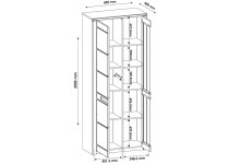 Stauraumvitrine >Nature One< 2 Türen, mit LED, FSC, Kernbuche teilmassiv - 85x203x40cm (B/H/T)