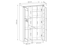 Stauraumvitrine >Nature One< 2 Türen, mit LED, FSC, Kernbuche teilmassiv - 85x137x40cm (B/H/T)
