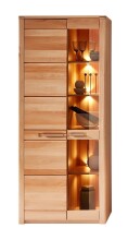 Wohnwand >Nature One< 3-teilig, mit LED, FSC, in Kernbuche teimassiv - 310x203x45cm (B/H/T)