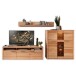 Wohnwand >Nature One< 3-teilig, mit LED, FSC, in Kernbuche teimassiv - 330x180x45cm (B/H/T)