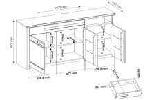 Sideboard >Nature One< 3 Türen, 3 Schübe, FSC, in Kernbuche teilmassiv - 190x86x45cm (B/H/T)