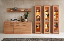 Regal >Nature One< Schublade, mit LED, FSC, in Kernbuche teilmassiv - 43x203x40cm (B/H/T)
