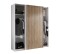 Schiebetürenschrank >Berno< 2 Türen, in weiss / Eiche Dekor - 170x195,5x57,2cm (BxHxT)
