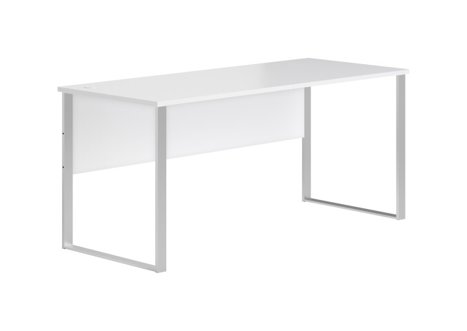 Schreibtisch >Amanda< in Weiß, Melamin und Metall - 170x77x73cm (BxHxT)
