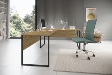 Eckschreibtisch >Amanda< in Artisan Eiche Optik - 223 x 77 x 73 cm (B/H/T)