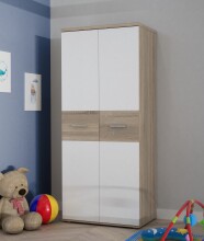 Kleiderschrank >WINNIE< in Sonoma Eiche / Weiss -...