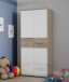 Kleiderschrank >WINNIE< in Sonoma Eiche / Weiss - 79,9x188,6x52,7cm (BxHxT)