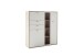 Highboard >SANTERNO< 2 Türen, 2 Schübe, Fächer, Soft withe / Eiche Dekor - 124x133x37 BxHxT