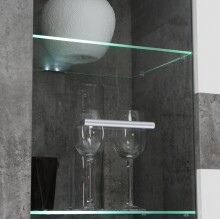 Wohnwand >ZUMBA< in Betonoptik Lichtgrau / Weiss - 300x200,9x41cm (BxHxT)