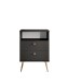 Nachtkommode >Laila< in Graphit, Melamin - 50x70x34cm (BxHxT)