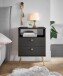 Nachtkommode >Laila< in Graphit, Melamin - 50x70x34cm (BxHxT)
