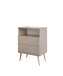 Nachtkommode >Laila< in Beige, Melamin - 50x70x34cm (BxHxT)
