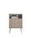 Nachtkommode >Laila< in Beige, Melamin - 50x70x34cm (BxHxT)