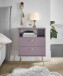 Nachtkommode >Laila< in Pflaume, Melamin - 50x70x34cm (BxHxT)