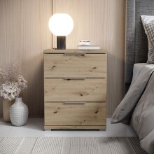 Nachtkommode >Smilla< in Artisan Eiche, Melamin - 46x61x42cm (BxHxT)