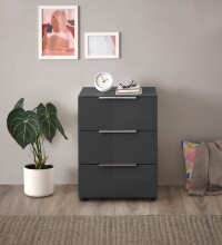 Nachtkommode >Sean< in Anthrazit, - 45x61x40 cm (BxHxT)