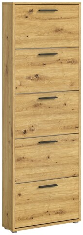 Schuhkipper >See< in Eiche Artisan, Melaminbeschichtet - 59x169x17cm (BxHxT)