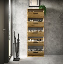 Schuhkipper >See< in Eiche Artisan, Melaminbeschichtet - 59x169x17cm (BxHxT)