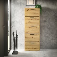 Schuhkipper >See< in Eiche Artisan, Melaminbeschichtet - 59x169x17cm (BxHxT)