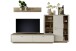 Wohnwand >SANTERNO< (3-teilig) in Soft weiss / Eiche Dekor - 287x180x50 (BxHxT)