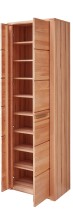 Garderobenschrank >Nature One< 2 Türen, 6 Böden, soft-close, Kernbuche teilmassiv - 65x201x40cm B/H/T