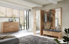 Schuhkommode >Nature One< 3 Türen, 1 Schub, FSC Kernbuche teilmassiv - 160x100x40cm (B/H/T)