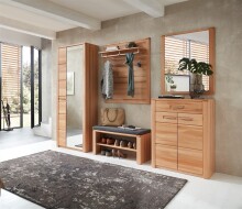 Schuhbank >Nature One< inkl. Kissen, 1 Boden, FSC Kernbuche teilmassiv - 90x48x40cm (B/H/T)