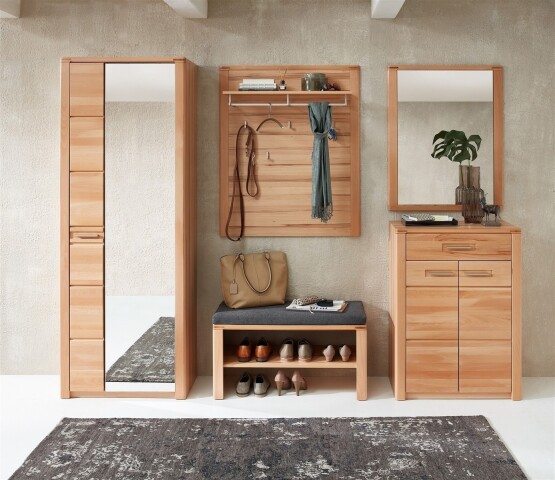 Garderoben-Set >Nature One< 5-teilig, soft-close, FSC Kernbuche teilmassiv - 268x201x40cm (B/H/T)