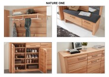 Garderoben-Set >Nature One< 3-teilig, soft-close, FSC-Kernbuche teilmassiv - 209x201x40cm (B/H/T)