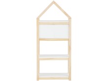 Bücherregal >Valdemar< in Weiß, Teilweise Massivholz - 60x139x30cm (BxHxT)