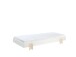 Stapelbett >Moldulo< 90x200cm, inkl. Lattenrost, Weiß lackiert - 203,6x27,5x93,8cm (BxHxT)