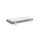 Stapelbett >Moldulo< 90x200cm, inkl. Lattenrost, grau lackiert - 203,6x27,5x93,8cm (BxHxT)