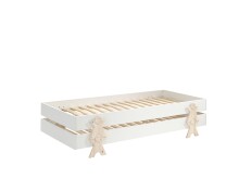 Stapelbett >Moldulo< 2er Set, Lattenrost, weiss lackiert - je 203,6x27,5x93,8cm (BxHxT)