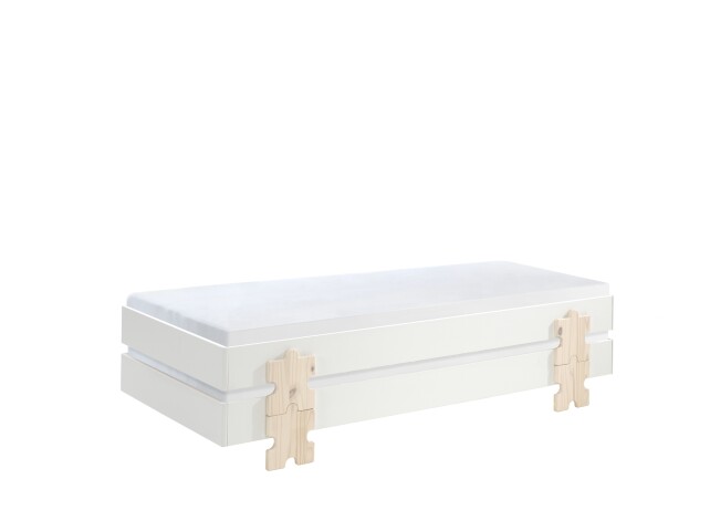 Stapelbett >Moldulo< 2er Set, Lattenrost, weiss lackiert - je 203,6x27,5x93,8cm (BxHxT)