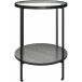 Beistelltisch >Ælva< Glas / Metall, in matt Schwarz - 44x55x44cm (BxHxT)