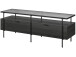 Lowboard >Ælva< Glas / Metall matt Schwarz - 140x50x39cm (BxHxT)