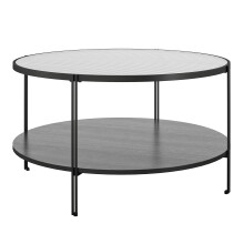 Couchtisch >Ælva< Glas / Mettal matt Schwarz...