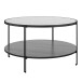 Couchtisch >Ælva< Glas / Mettal matt Schwarz - 79x44x79cm (BxHxT)