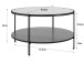 Couchtisch >Ælva< Glas / Mettal matt Schwarz - 79x44x79cm (BxHxT)