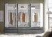 Drehtürenschrank >Janne< 6 Schübe, 6 Türen, Weiß / Graphit / 2x Spiegel - 272x211x55cm (BxHxT)