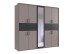 Drehtürenschrank >Taiga< 4 Schübe, 9 Türen, Saharagrau / Graphit - 225x208x58cm (BxHxT)