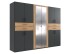 Drehtürenschrank >Taiga< 4 Schübe, 10 Türen, Graphit / Artisan Eiche Dekor - 270x208x58cm BxHxT