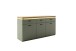 Sideboard >MONIZ< LED-Beleuchtung, Salbei grün/ Eichenfarben Dekor - 156x83x44 (BxHxT)