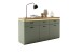 Sideboard >MONIZ< LED-Beleuchtung, Salbei grün/ Eichenfarben Dekor - 156x83x44 (BxHxT)