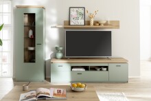 Wandboard >MONIZ< in Eichenfarben Dekor, Melamin Nachbildung - 175x22x26 (BxHxT)